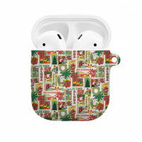 Hawaiian Santa Christmas Pattern AirPods Case White Version - Wonder Print Shop