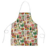 Hawaiian Santa Christmas Pattern Apron White Version - Wonder Print Shop