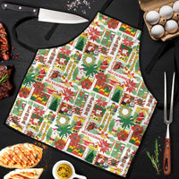 Hawaiian Santa Christmas Pattern Apron White Version - Wonder Print Shop