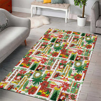 Hawaiian Santa Christmas Pattern Area Rug White Version - Wonder Print Shop