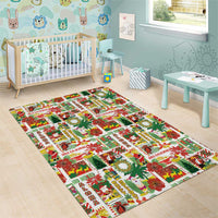 Hawaiian Santa Christmas Pattern Area Rug White Version - Wonder Print Shop