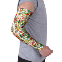 Hawaiian Santa Christmas Pattern Arm Sleeves White Version - Wonder Print Shop