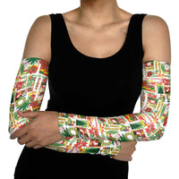 Hawaiian Santa Christmas Pattern Arm Sleeves White Version - Wonder Print Shop
