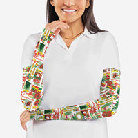 Hawaiian Santa Christmas Pattern Arm Sleeves White Version - Wonder Print Shop