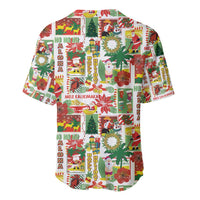 Hawaiian Santa Christmas Pattern Baseball Jersey White Version - Wonder Print Shop