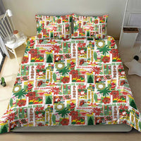 Hawaiian Santa Christmas Pattern Bedding Set White Version - Wonder Print Shop