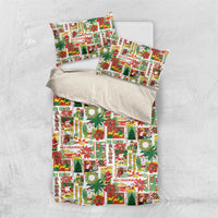Hawaiian Santa Christmas Pattern Bedding Set White Version - Wonder Print Shop