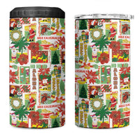 Hawaiian Santa Christmas Pattern 4 in 1 Can Cooler Tumbler White Version - Wonder Print Shop