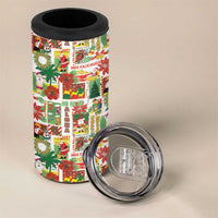 Hawaiian Santa Christmas Pattern 4 in 1 Can Cooler Tumbler White Version - Wonder Print Shop