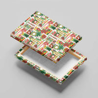 Hawaiian Santa Christmas Pattern Canvas Wall Art White Version - Wonder Print Shop