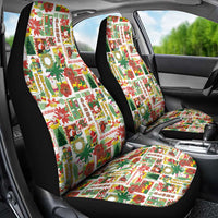 Hawaiian Santa Christmas Pattern Car Seat Cover White Version - Wonder Print Shop