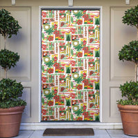 Hawaiian Santa Christmas Pattern Door Cover White Version - Wonder Print Shop