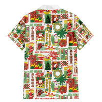 Hawaiian Santa Christmas Pattern Family Matching Mermaid Dress and Hawaiian Shirt White Version - Wonder Print Shop