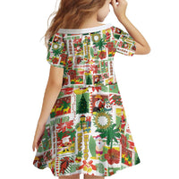 Hawaiian Santa Christmas Pattern Family Matching Off Shoulder Maxi Dress and Hawaiian Shirt White Version - Wonder Print Shop