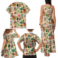 Hawaiian Santa Christmas Pattern Family Matching Tank Maxi Dress and Hawaiian Shirt White Version - Wonder Print Shop