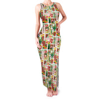 Hawaiian Santa Christmas Pattern Family Matching Tank Maxi Dress and Hawaiian Shirt White Version - Wonder Print Shop