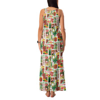 Hawaiian Santa Christmas Pattern Family Matching Tank Maxi Dress and Hawaiian Shirt White Version - Wonder Print Shop