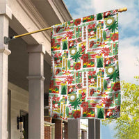 Hawaiian Santa Christmas Pattern Garden Flag White Version - Wonder Print Shop