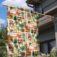Hawaiian Santa Christmas Pattern Garden Flag White Version - Wonder Print Shop