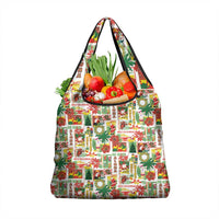 Hawaiian Santa Christmas Pattern Grocery Bag White Version - Wonder Print Shop