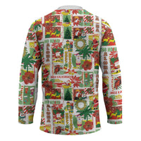 Hawaiian Santa Christmas Pattern Hockey Jersey White Version - Wonder Print Shop