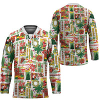 Hawaiian Santa Christmas Pattern Hockey Jersey White Version - Wonder Print Shop