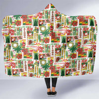 Hawaiian Santa Christmas Pattern Hooded Blanket White Version - Wonder Print Shop