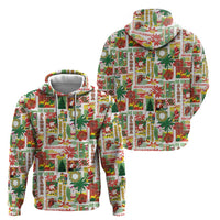 Hawaiian Santa Christmas Pattern Hoodie White Version - Wonder Print Shop