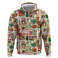 Hawaiian Santa Christmas Pattern Hoodie White Version - Wonder Print Shop