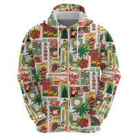 Hawaiian Santa Christmas Pattern Hoodie White Version - Wonder Print Shop