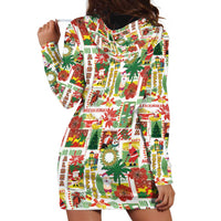 Hawaiian Santa Christmas Pattern Hoodie Dress White Version - Wonder Print Shop