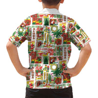 Hawaiian Santa Christmas Pattern Kid Hawaiian Shirt White Version - Wonder Print Shop
