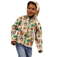 Hawaiian Santa Christmas Pattern Kid Hoodie White Version - Wonder Print Shop