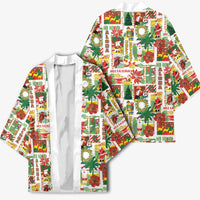 Hawaiian Santa Christmas Pattern Kimono White Version - Wonder Print Shop