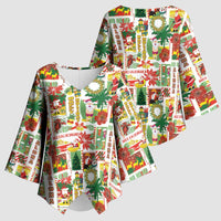 Hawaiian Santa Christmas Pattern Kimono Sleeve Blouse White Version - Wonder Print Shop