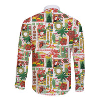 Hawaiian Santa Christmas Pattern Long Sleeve Button Shirt White Version - Wonder Print Shop