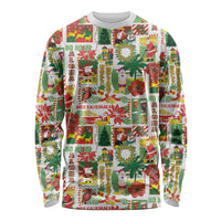 Hawaiian Santa Christmas Pattern Long Sleeve Shirt White Version - Wonder Print Shop