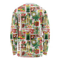 Hawaiian Santa Christmas Pattern Long Sleeve Shirt White Version - Wonder Print Shop