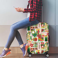 Hawaiian Santa Christmas Pattern Luggage Cover White Version - Wonder Print Shop