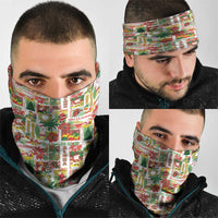 Hawaiian Santa Christmas Pattern Neck Gaiter White Version - Wonder Print Shop