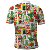 Hawaiian Santa Christmas Pattern Polo Shirt White Version - Wonder Print Shop