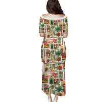 Hawaiian Santa Christmas Pattern Puletasi White Version - Wonder Print Shop