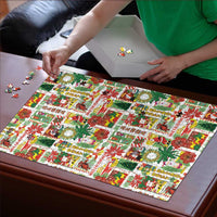 Hawaiian Santa Christmas Pattern Puzzle White Version - Wonder Print Shop