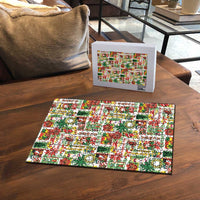 Hawaiian Santa Christmas Pattern Puzzle White Version - Wonder Print Shop