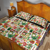 Hawaiian Santa Christmas Pattern Quilt Bed Set White Version - Wonder Print Shop