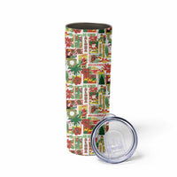 Hawaiian Santa Christmas Pattern Skinny Tumbler White Version - Wonder Print Shop