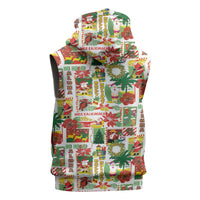 Hawaiian Santa Christmas Pattern Sleeveless Zip Hoodie White Version - Wonder Print Shop