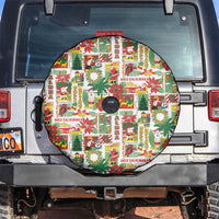 Hawaiian Santa Christmas Pattern Spare Tire Cover White Version - Wonder Print Shop