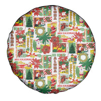 Hawaiian Santa Christmas Pattern Spare Tire Cover White Version - Wonder Print Shop