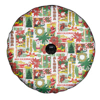 Hawaiian Santa Christmas Pattern Spare Tire Cover White Version - Wonder Print Shop